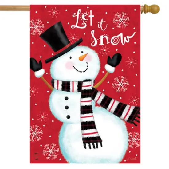 Briarwood Lane Snowman Celebration Winter House Flag Let It Snow image {1}