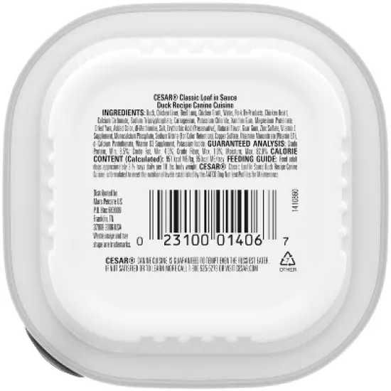 Cesar Loaf in Sauce Duck Recipe Adult Wet Dog Food - 3.5oz image {1}