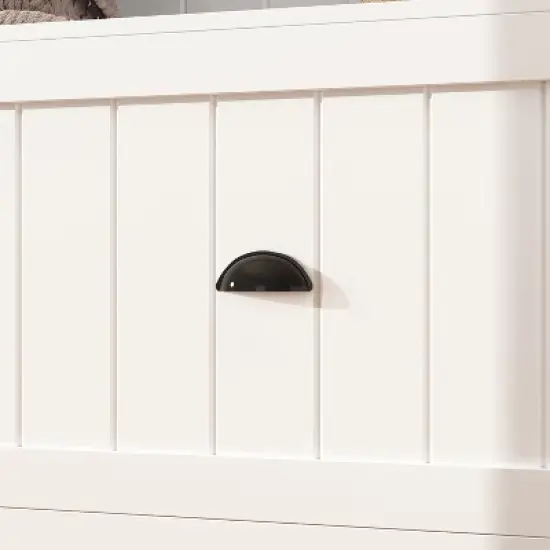 FUFU&GAGA White Entryway Hall Trees Storage Closet Clothing Organizer image {11}