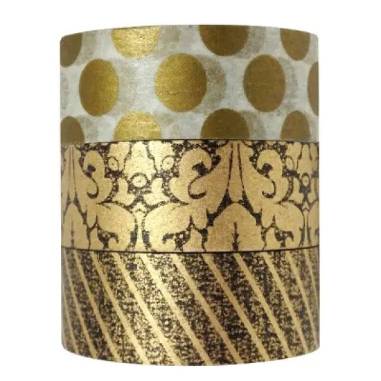 Wrapables Midas Touch Japanese Washi Masking Tape (Set of 3) image {1}
