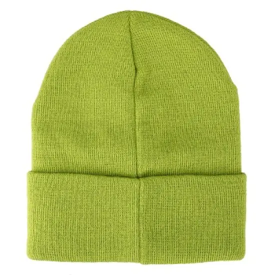 The Grinch Face Green Embroidered Cuffed knitted Beanie for Christmas image {2}