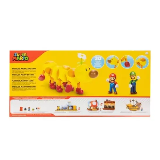 Nintendo Super Mario Wiggler, Mario, and Luigi Action Figure Set - 3pk image {7}