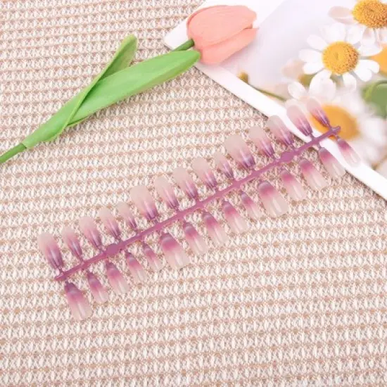 Unique Bargains Crescent Long Coffin Fake Nails 1 Pc image {4}