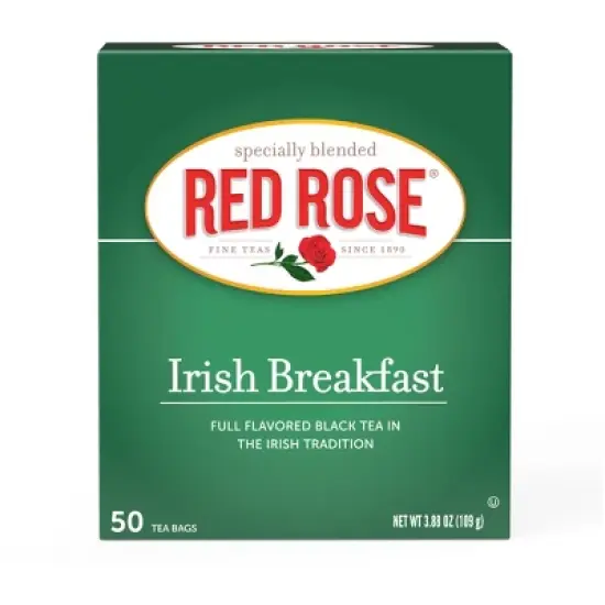 Red Rose Irish Breakfast Tea Black Tea with 50 Individually Wrapped Tea Bags Per Box (Pack of 6) image {4}