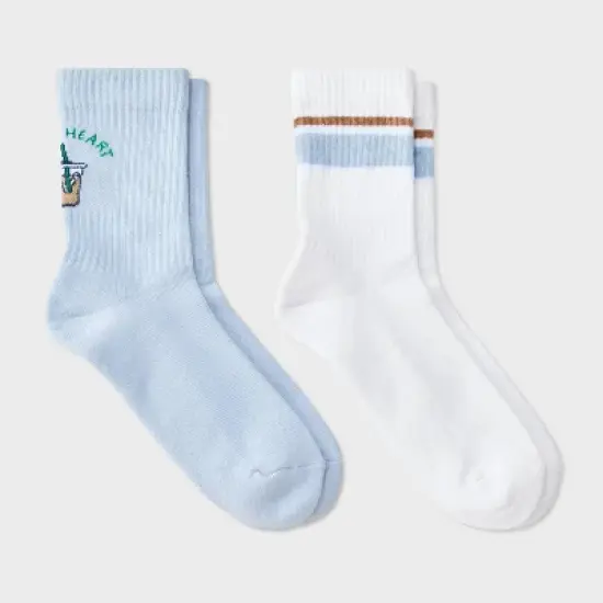 Women's Icon Cushioned Ribbed 2pk Mid Crew Socks - 4-10 image {3}