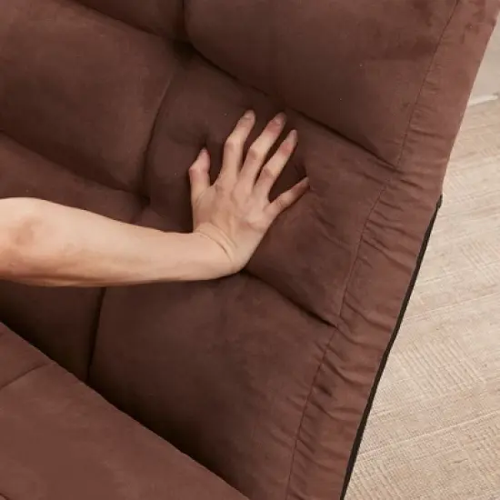 Triple Fold Down Sofa Bed, Adjustable Floor Couch Sofa with One Pillow, 5 Reclining Position, Convertible Polyester Guest Sleeper image {7}