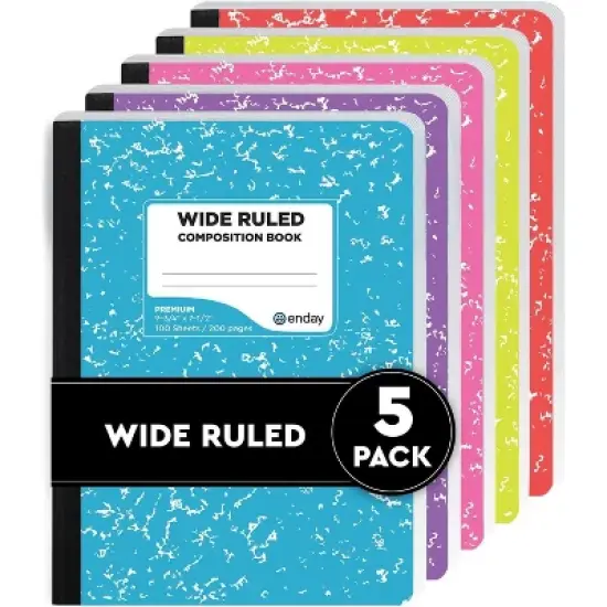 Enday Composition Notebook Wide Ruled (5 Pack) image {7}