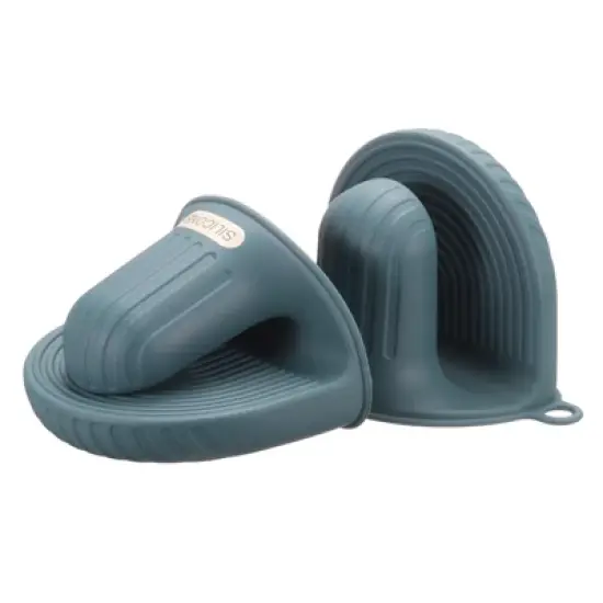 Unique Bargains Heat Resistant Mini Silicone Oven Mitts for Air Fryer Kitchen Cooking 2 Pcs image {7}