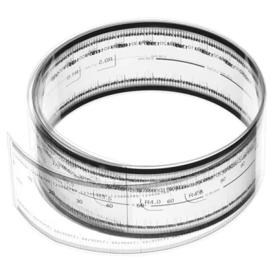 Unique Bargains PET Plastic Folding Film Flexible Ruler with R Angle and Width Lines image {7}