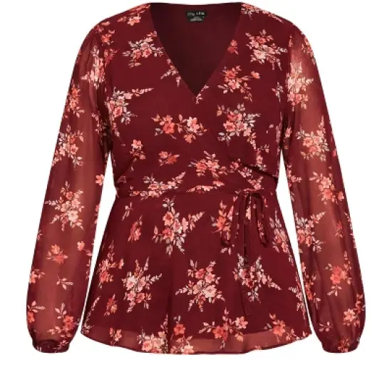 Women's Plus Size Arianna Top - port | CITY CHIC image {2}