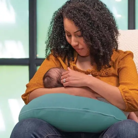 Boppy Organic Original Support Nursing Pillow -Vintage Blue image {3}