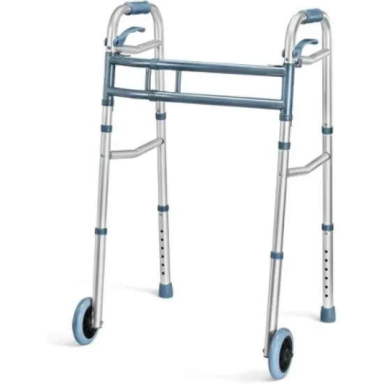 Aluminum Lightweight Walker with Wheels &ndash; Adjustable Walker for Seniors, Folding Walker with Arm Support Walker and 2 Wheels - MedicalKingUsa image {7}
