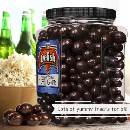 Chocolate Covered Toffee Coated Peanuts by It's Delish, 48  OZ Jumbo Container image {5}