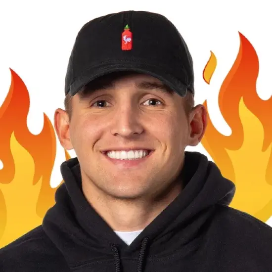 Sriracha Bottle With Chicken Embroidered Adjustable Hat For Men OSFM image {6}