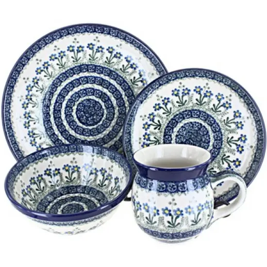 Blue Rose Polish Pottery Ceramika Artystyczna Dinnerware (4 PC) image {7}