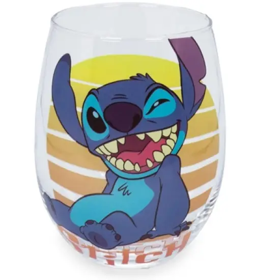 Silver Buffalo Disney Lilo & Stitch Stemless Wine Glass | Holds 20 Ounces image {7}