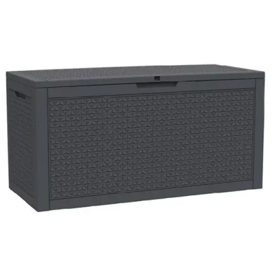 INFURNIC Deck Boxes, Outdoor Patio Storage Box with Handle, Waterproof Box for Storage Patio Furniture Garden Tools, Black, 48"*21.4"*24.5" image {5}