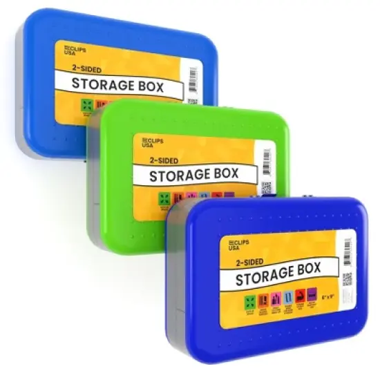 Double-Sided Jumbo Pencil Case - Plastic Student Organizer, 6 X 9 Inches, Assorted Colors (24 Packs) image {2}