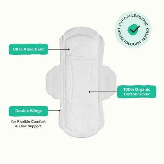 The Honey Pot Company 100% Organic Cotton Cover Cooling Herbal Infusion Regular Pads - 20ct image {6}