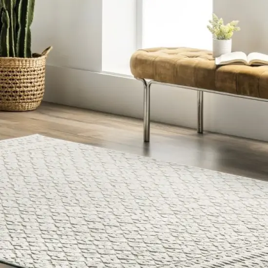 nuLOOM Stacey Textured Modern Geometric Indoor/Outdoor Patio Area Rug image {8}