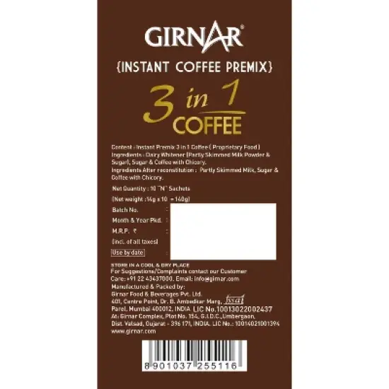 Girnar Instant Coffee Premix, 140G image {2}