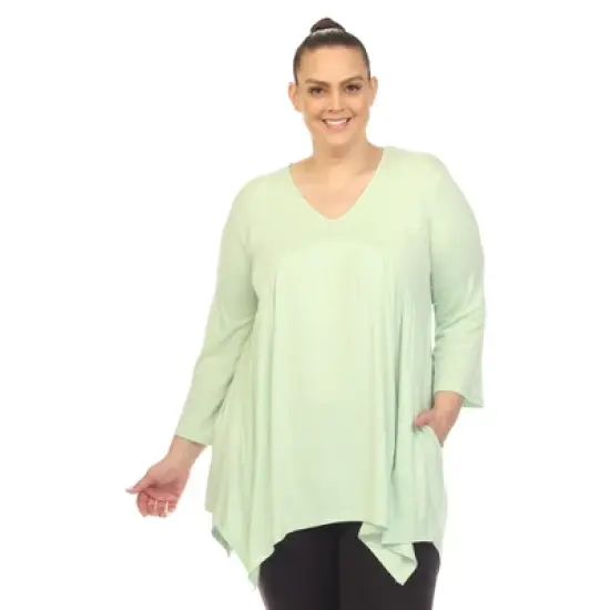 Plus Size Empire Cut V-Neck Tunic Top image {6}