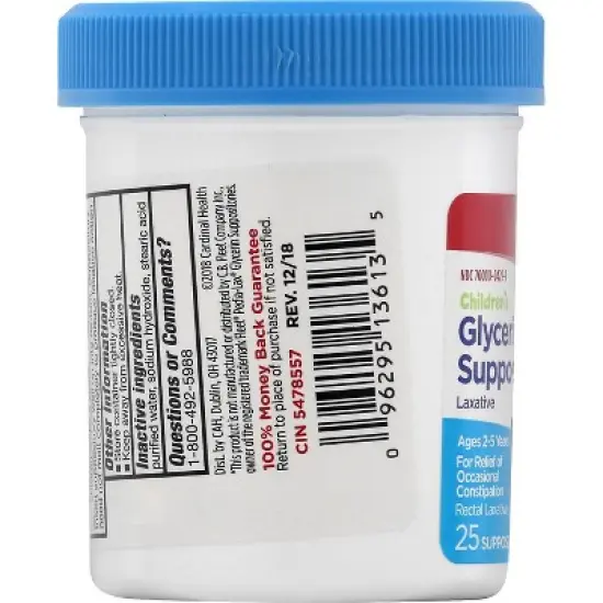 Leader Glycerin Suppositories Laxative, Children's 25 ea image {3}