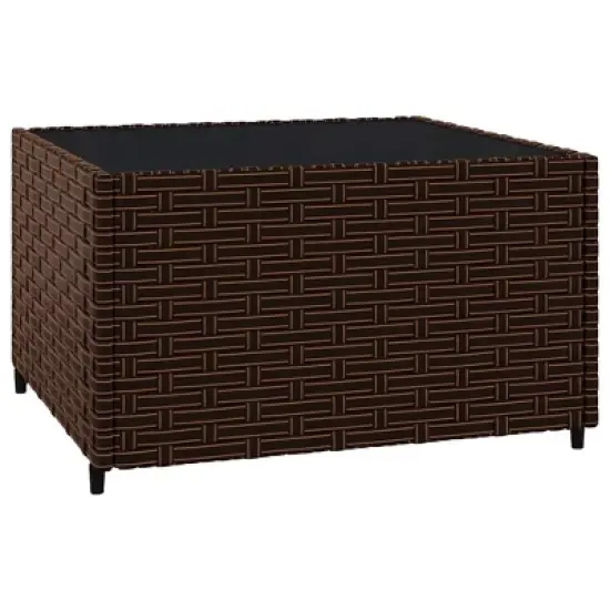 vidaXL Patio Lounge Set Brown Poly Rattan Compact Adjustable Feet image {4}