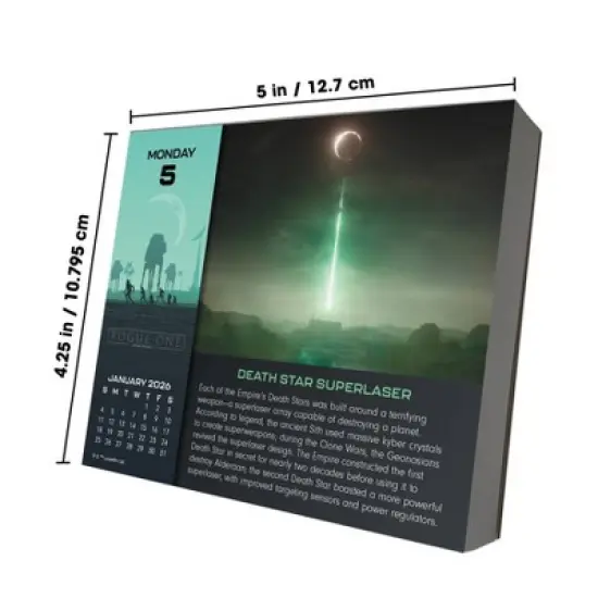Star Wars 2026 Dayata Time 6.12"x5.37" Box Calendar image {9}