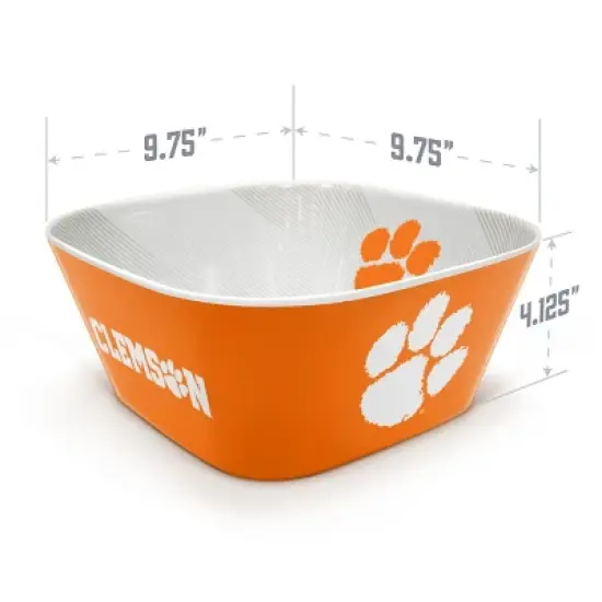 NCAA Clemson Tigers Serving Bowl: Melamine Rounded Square, 15 Volume Capacity image {3}