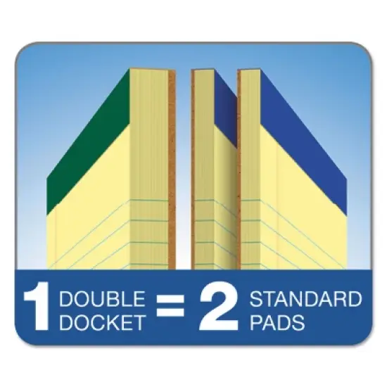 TOPS Double Docket Ruled Pads 8 1/2 x 11 3/4 Canary 100 Sheets 6 Pads/Pack 63376 image {3}