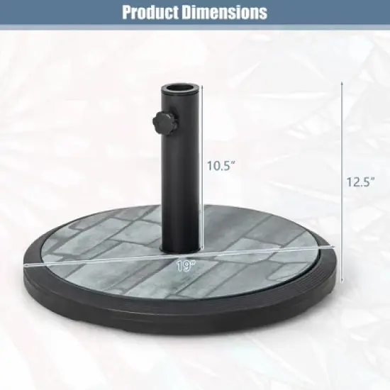 Costway 19'' Patio 35 LBS Round Umbrella Base Stand Holder 1.4''-1.9'' Market Table Outdoor image {2}