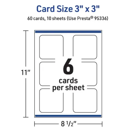 Avery Square Cards with Rounded Corners, 3" x 3", Matte White, 60ct image {4}