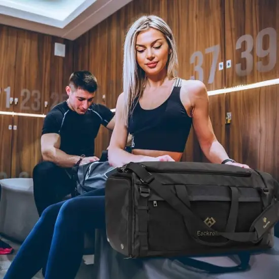 Large Sports Gym Bag, Travel Duffel bag with Wet Pocket & Shoes Compartment for men women image {1}