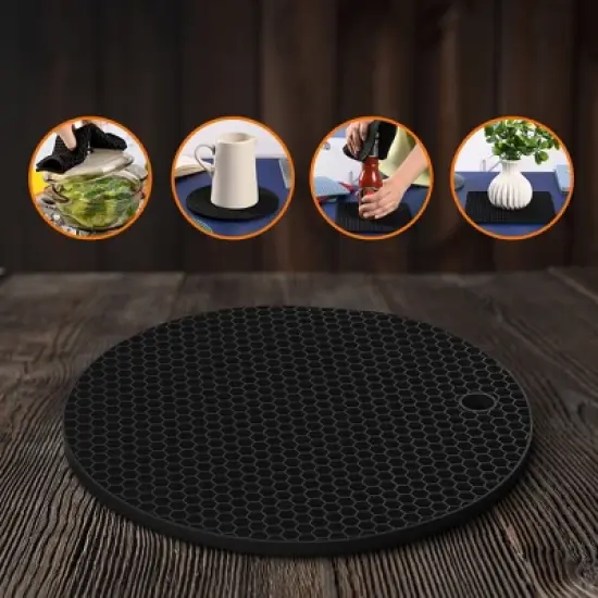 Cheer Collection 4-Pack Silicone Trivets &ndash; Non-Slip Heat-Resistant Mats for Hot Pots, Coasters, Drying, Jar Opening image {6}