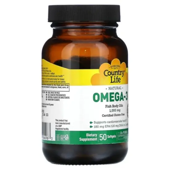 Country Life Natural Omega-3, 1,000 mg, 50 Softgels image {3}