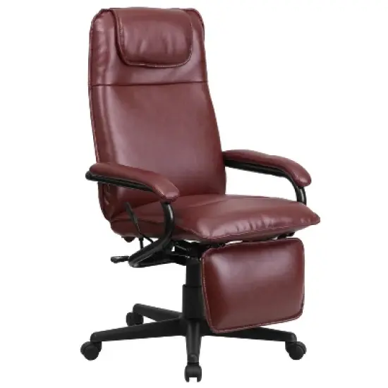 Flash Furniture High Back LeatherSoft Executive Reclining Ergonomic Swivel Office Chair with Arms image {13}