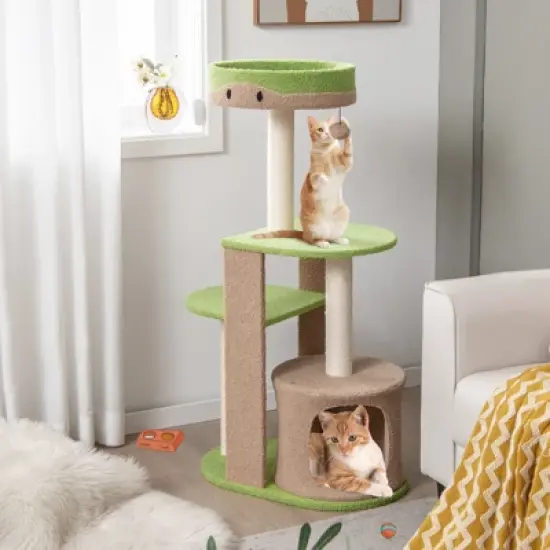 Costway 5-Tier Cat Tree Tower 44'' Cat Climbing Stand Perch with Sisal Scratching Posts image {1}