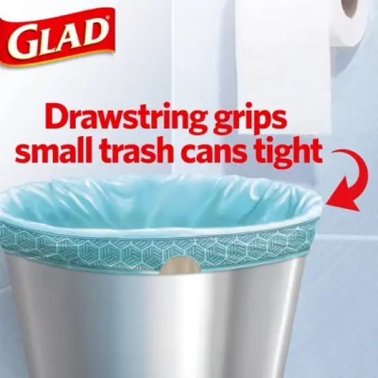 Glad Small Drawstring Trash Bags - Beachside Breeze - 4 Gallon image {2}