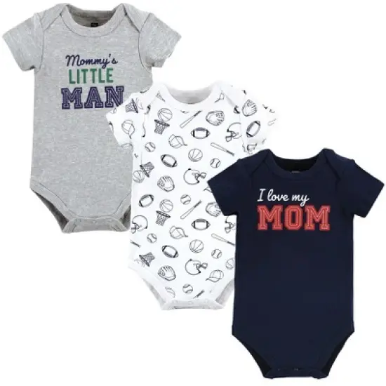 Hudson Baby Infant Boy Cotton Bodysuits, Love Mom image {5}