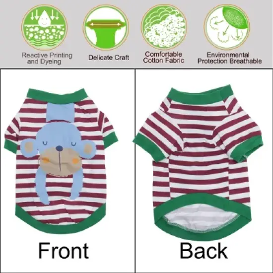 Unique Bargains Cute Monkey Pattern Cotton Pet Dog T-Shirt Small Size image {3}