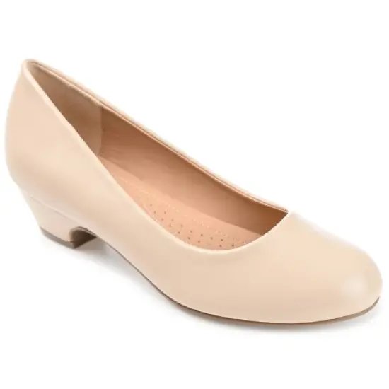 Journee Collection Womens Saar Comfort Insole Round Toe Kitten Heel Pumps image {13}