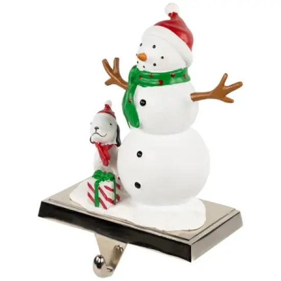 Northlight 6" Snowman and Puppy Christmas Stocking Holder image {3}