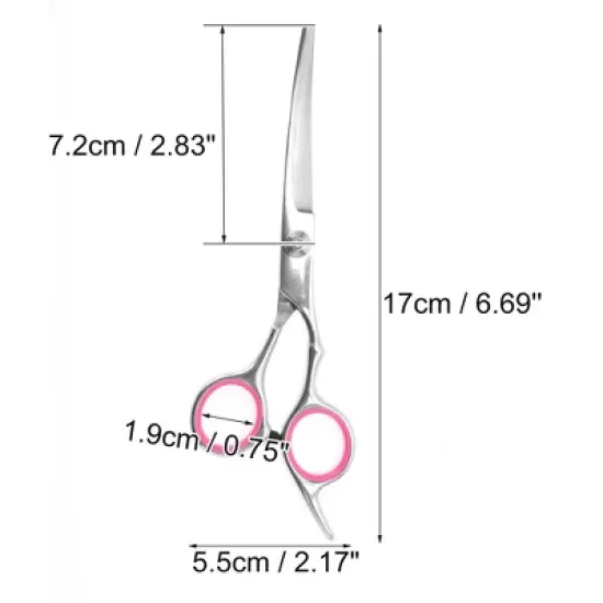 Unique Bargains Dog Grooming Scissors 5.5 Inches Silver Tone Pink 1 Pc image {1}