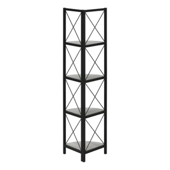 59.25" 4 Tier Mix Material X Design Etagere Bookcase - EveryRoom image {4}