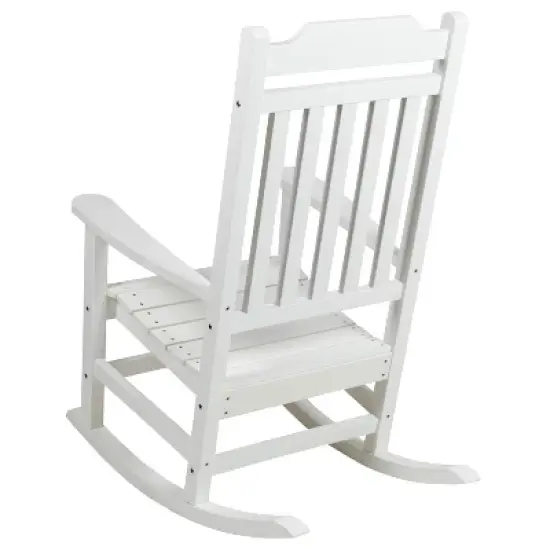 Emma and Oliver All-Weather Rocking Chair in Faux Wood - Patio and Backyard Furniture image {6}
