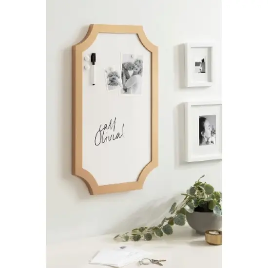 Kate & Laurel All Things Decor 15"x24" Holbrook Magnetic Dry Erase Board Gold image {5}