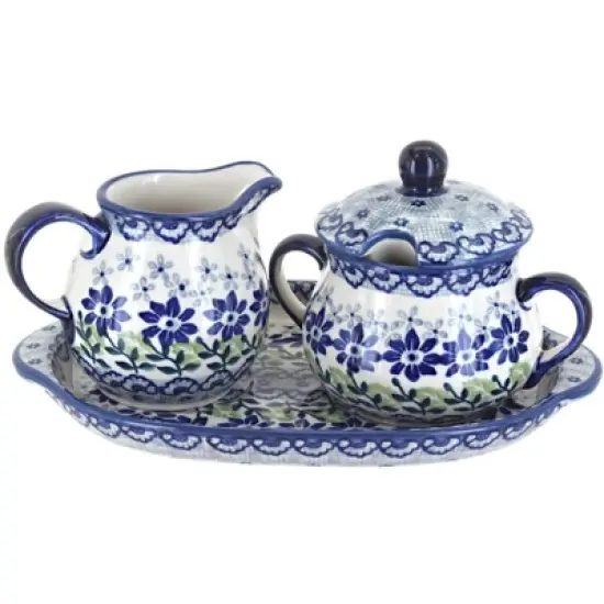 Blue Rose Polish Pottery K091 Manufaktura Cream & Sugar Set image {8}
