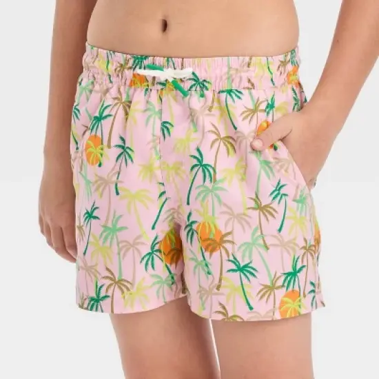 Boys' Palm Tree Swim Shorts - art class&trade; Pink image {1}