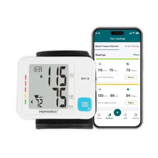 HoMedics 600 Series Wrist Blood Pressure Monitor with Bluetooth image {1}